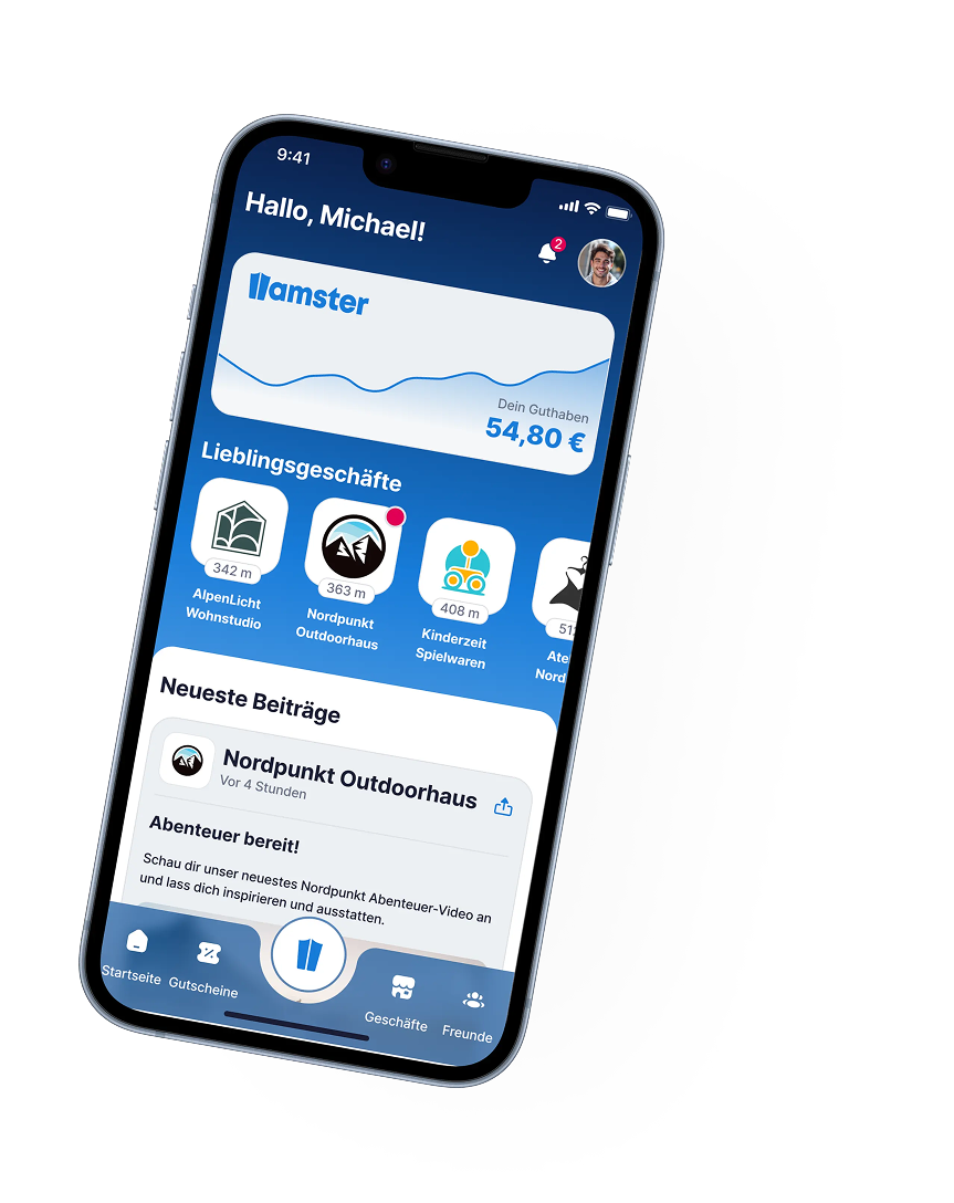 Hamster App mit Cashback-Guthaben - mit der Lupe vergrößern